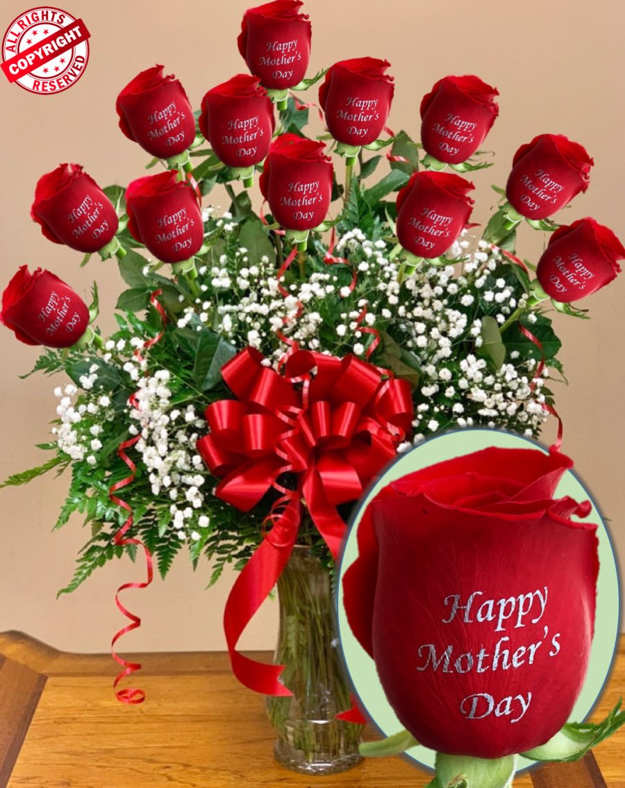 ,, Happy Mother's Day '' 12 Personalized Roses - AVAILABLE ...