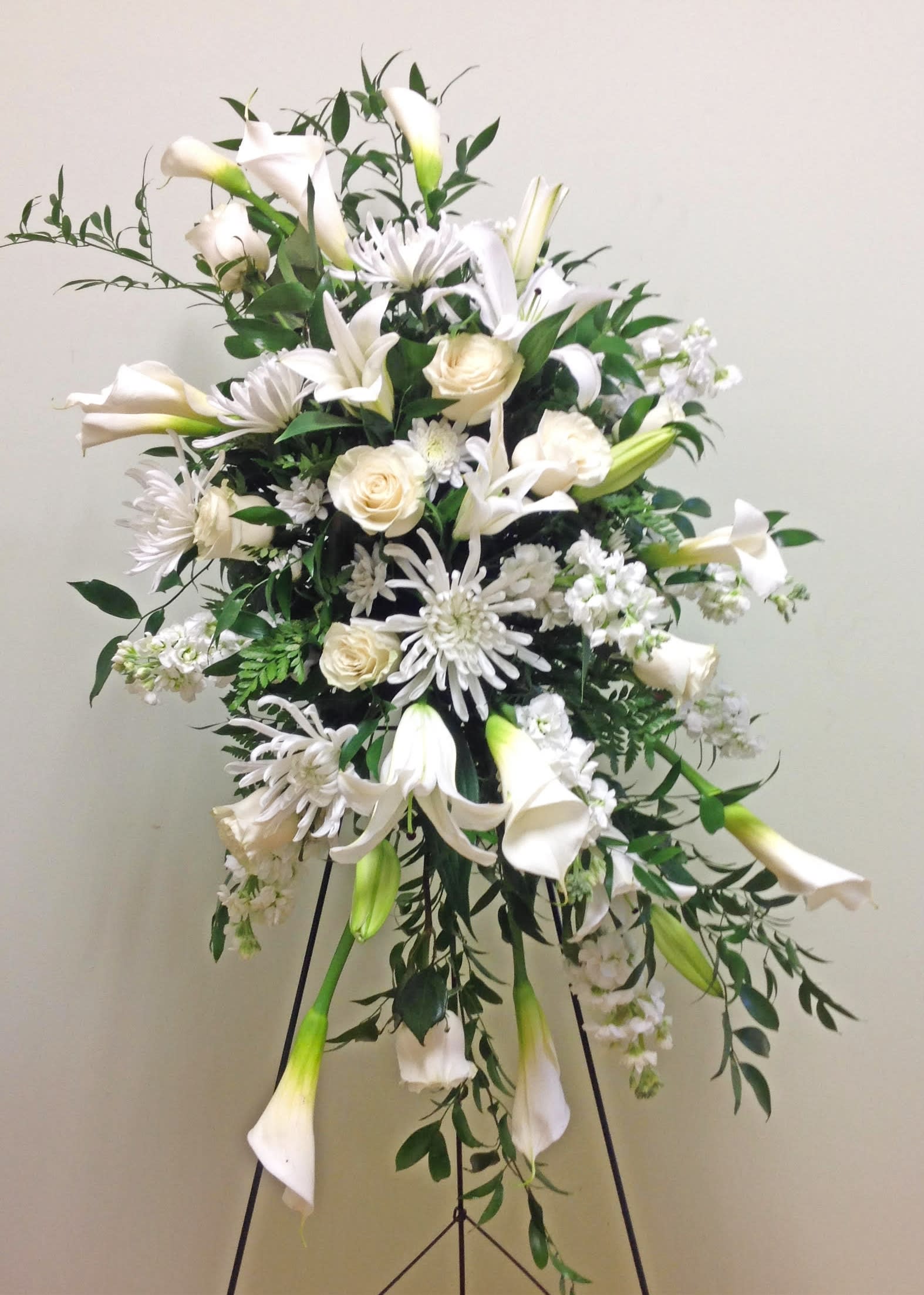 TRIBUTE IN WHITE STANDING SPRAY in Charleston, SC Keepsakes Florist