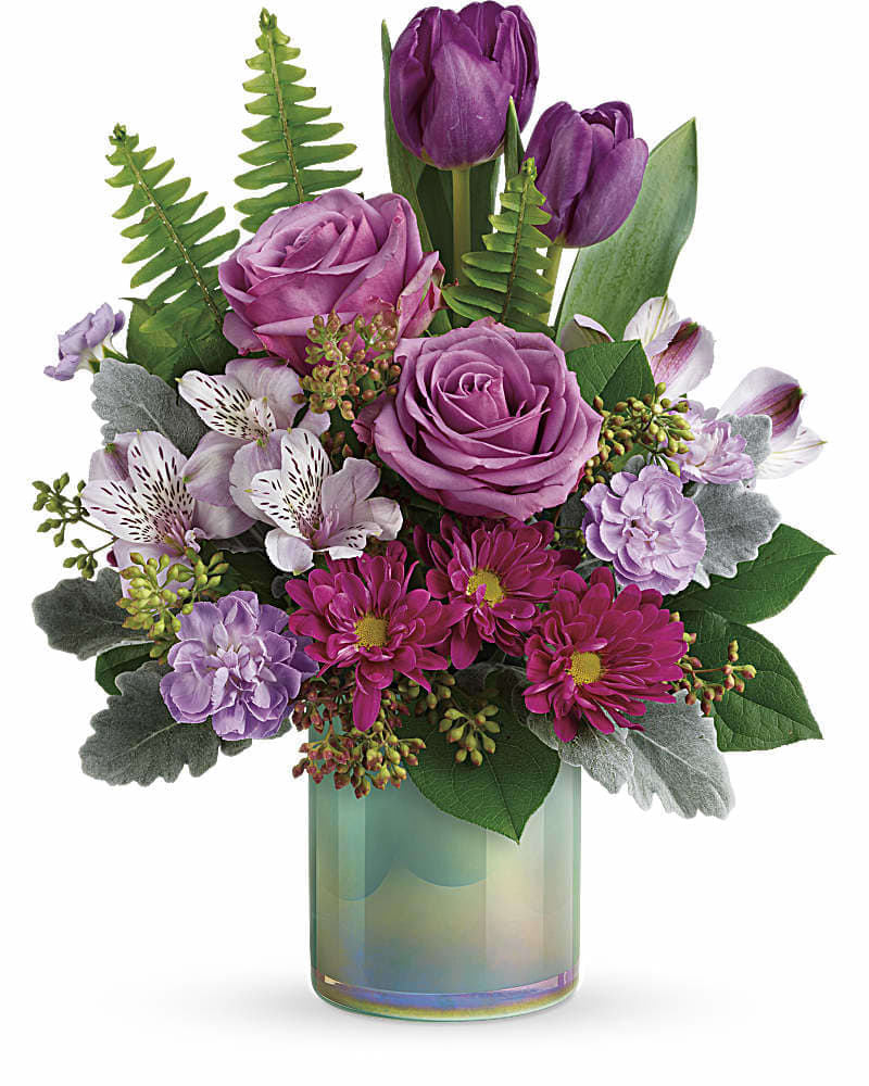 Teleflora's Art Glass Garden Bouquet in Thousand Oaks, CA Blue Violet