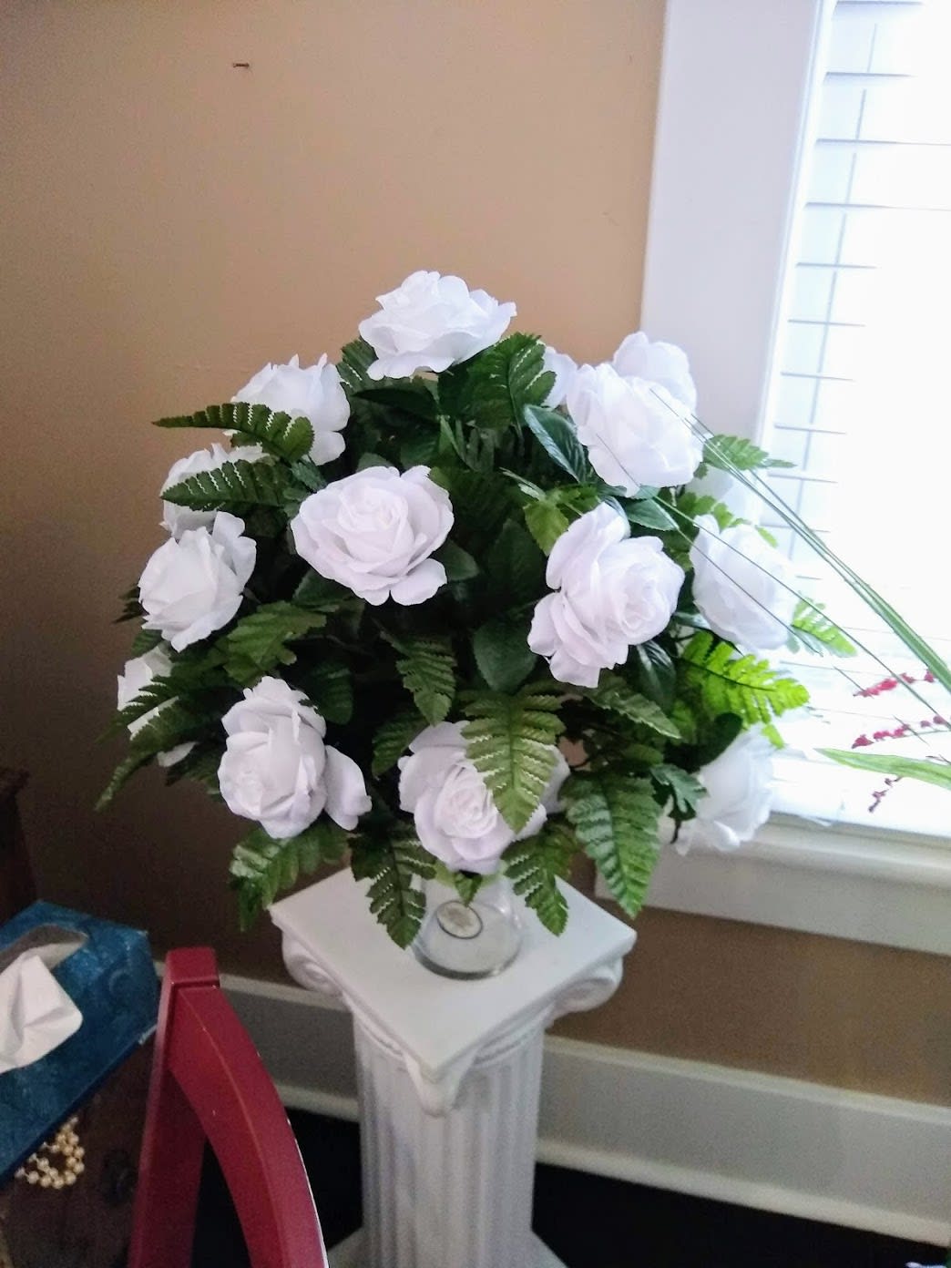 White Rose Memorial Vase in Shelbyville, TN | Flowers For Keeps