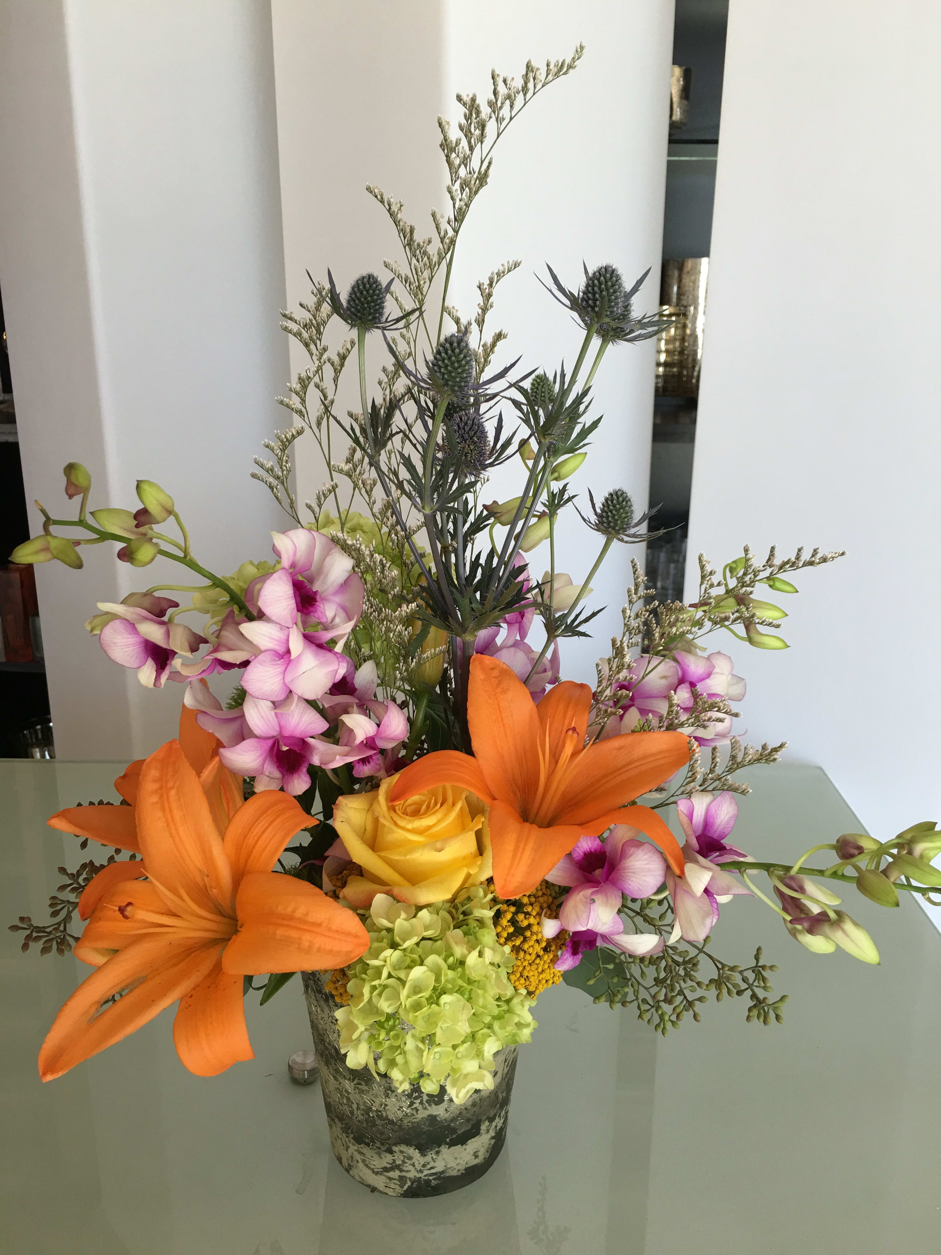 Lilies and Thistle in Palm Desert, CA Palm Springs Flower Mart