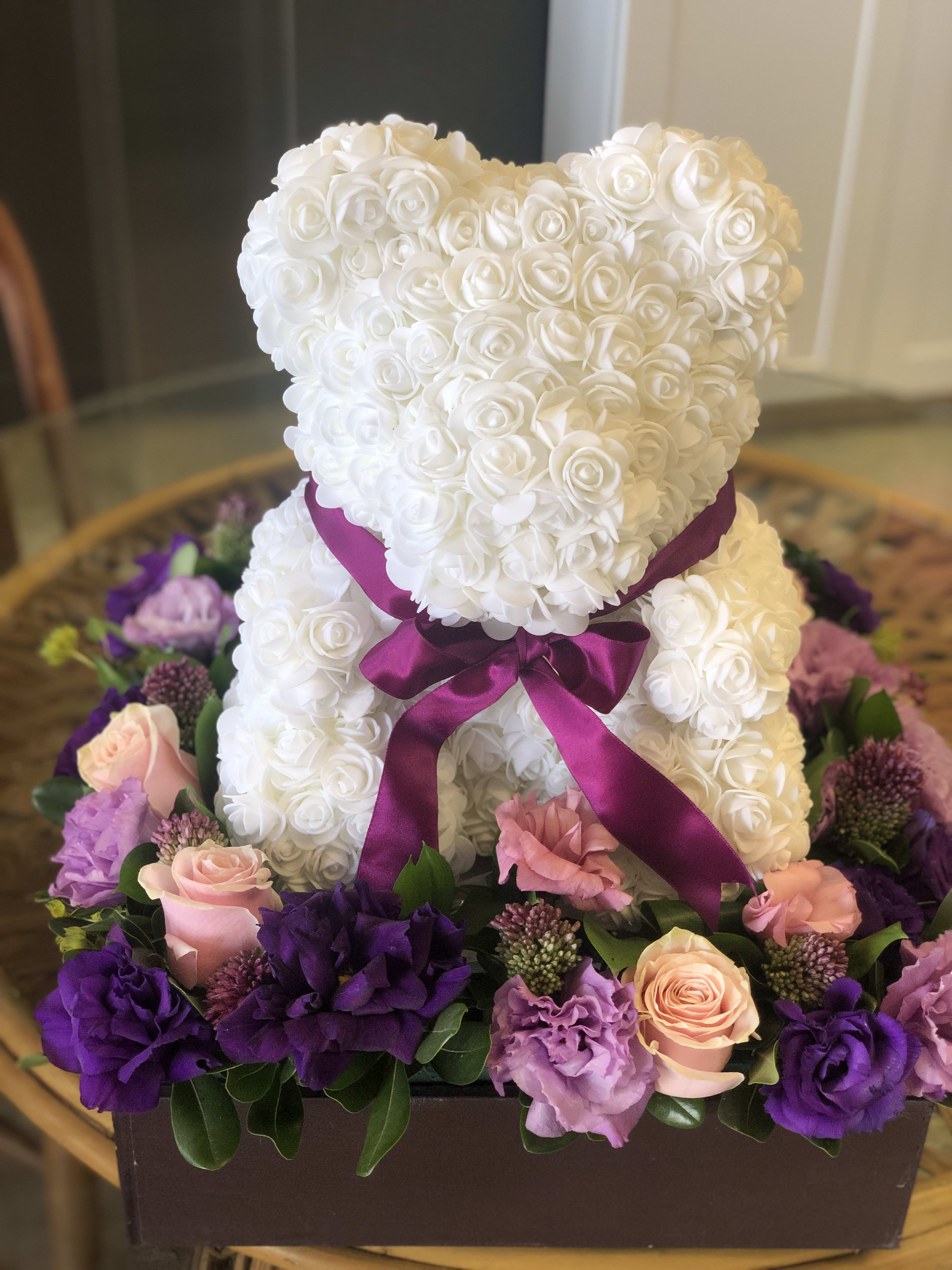 teddy and flowers