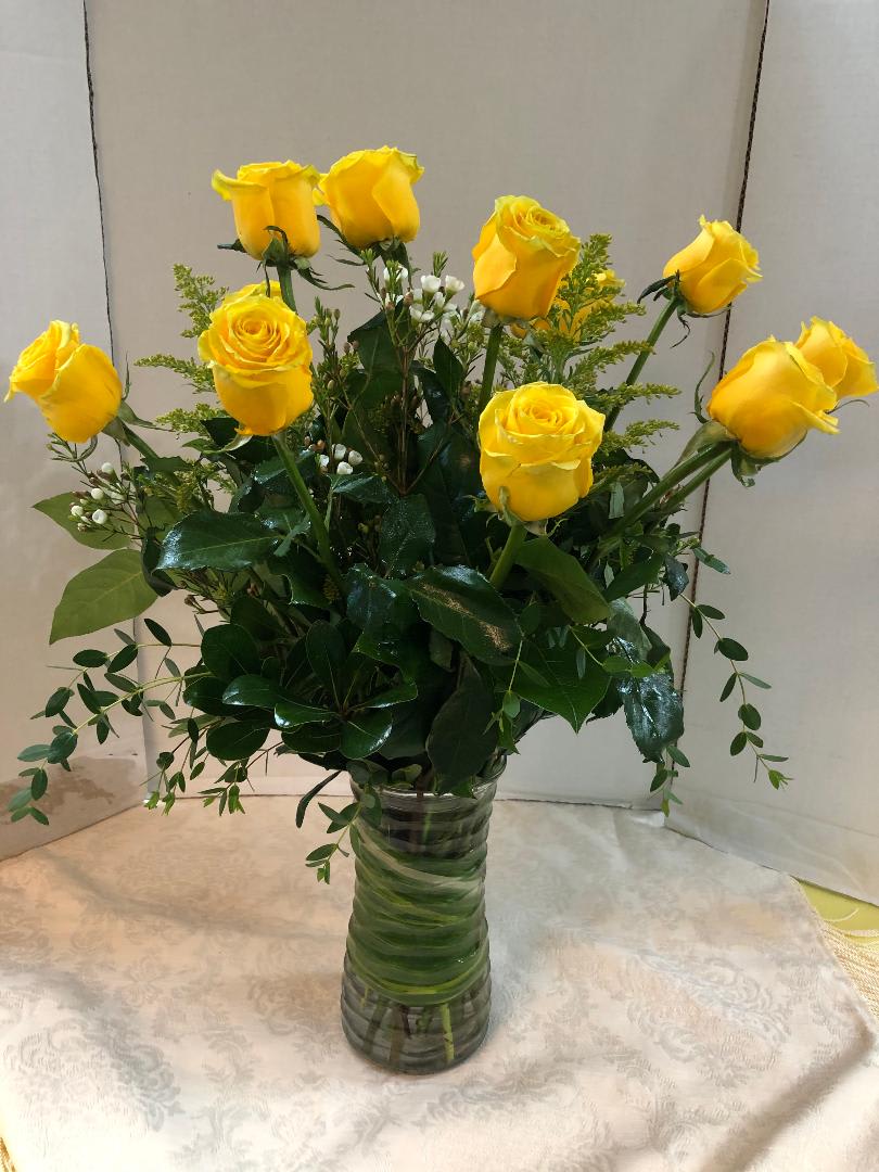 Long Stem Yellow Roses 1 Dozen Premium in Bedminster, NJ Blooms at