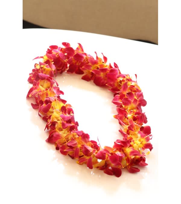 Orchid Lei Double Red Yellow In San Diego Ca Flowers A La Carte