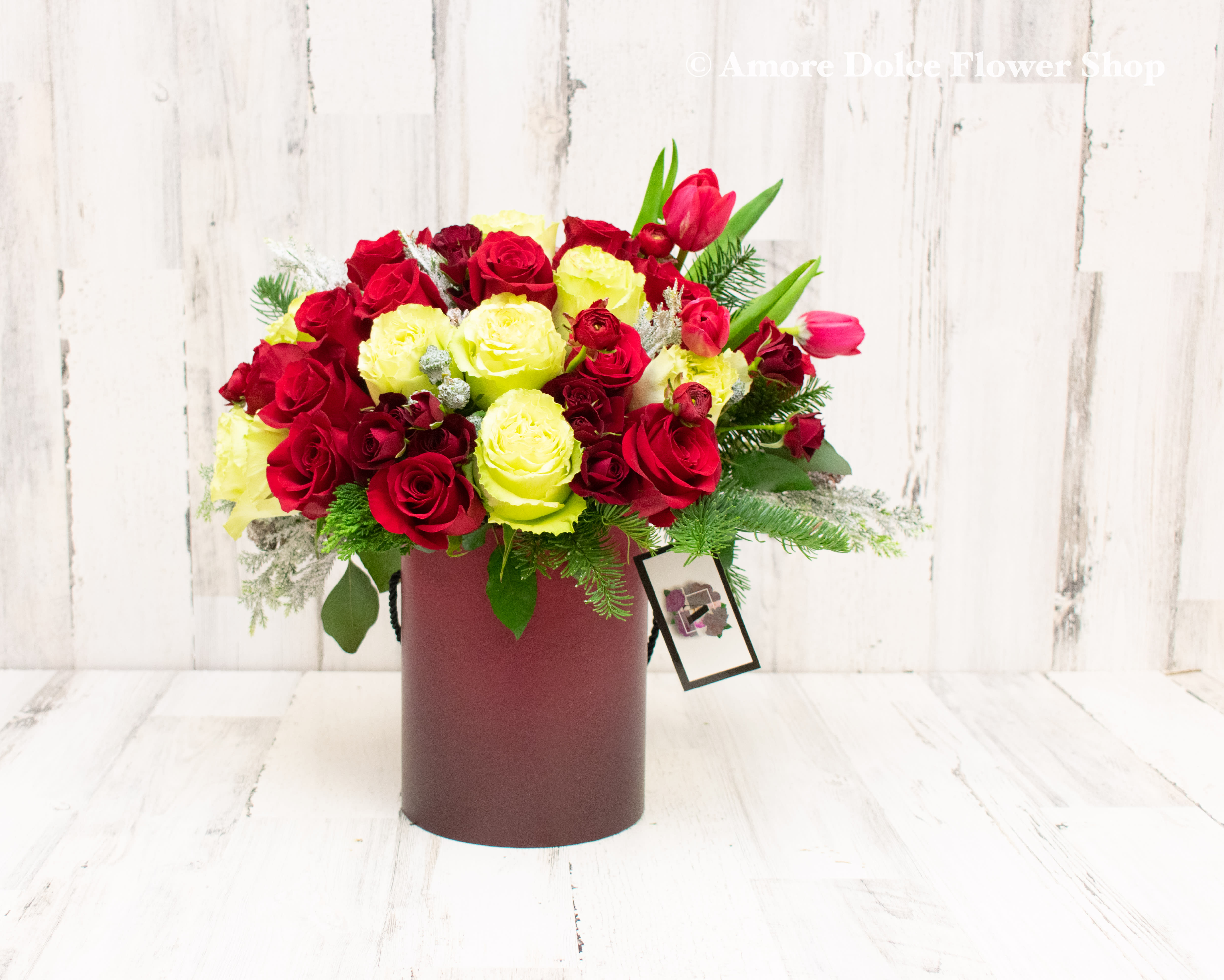 hat box flowers