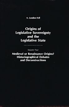 Origins of Legislative Sovereignty and the Legislative State cover