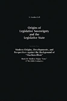 Origins of Legislative Sovereignty and the Legislative State cover
