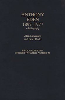 Anthony Eden, 1897-1977 cover