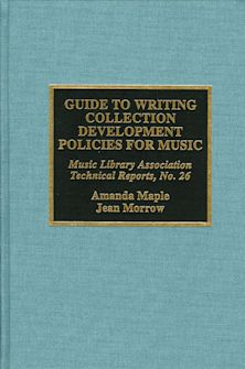 Guide to Writing Collection Development Policies for Music cover
