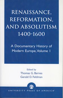 Renaissance, Reformation, and Absolutism 1400-1600 cover