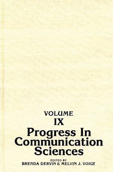 Progress in Communication Sciences, Volume 9 cover