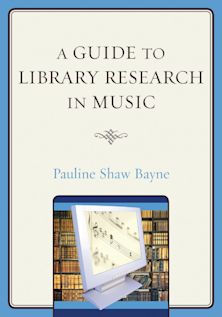 Guide to Library Research in Music cover