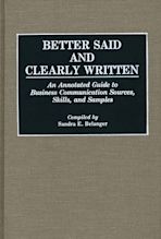 Better Said and Clearly Written cover