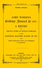 Wisden Cricketers' Almanack 1871 cover