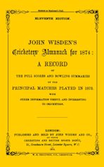 Wisden Cricketers' Almanack 1874 cover