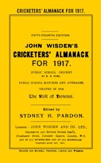 Wisden Cricketers' Almanack 1917 cover