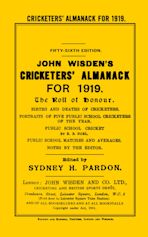 Wisden Cricketers' Almanack 1919 cover