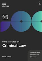 Core Statutes on Criminal Law 2022-23 cover