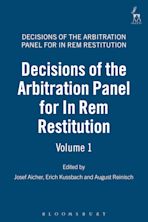 Decisions of the Arbitration Panel for In Rem Restitution, Volume 1 cover