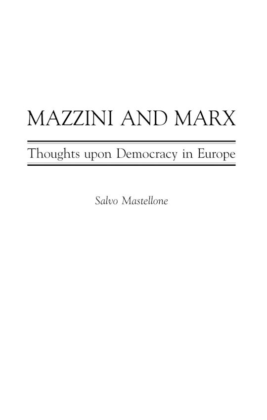 Mazzini and Marx cover