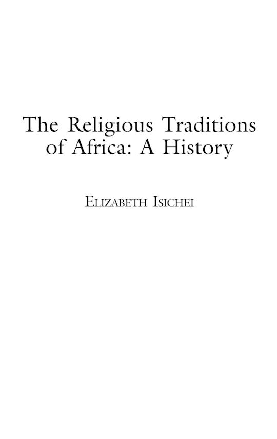 The Religious Traditions of Africa cover