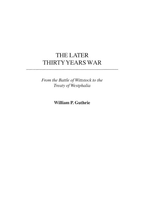 The Later Thirty Years War cover