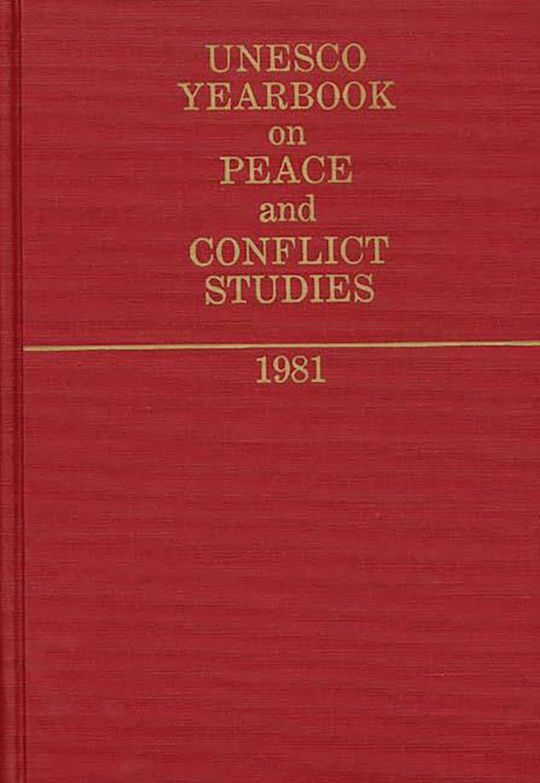 Unesco Yearbook on Peace and Conflict Studies 1981. cover