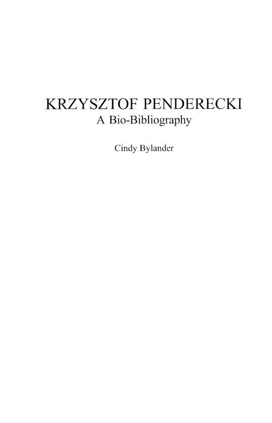 Krzysztof Penderecki cover