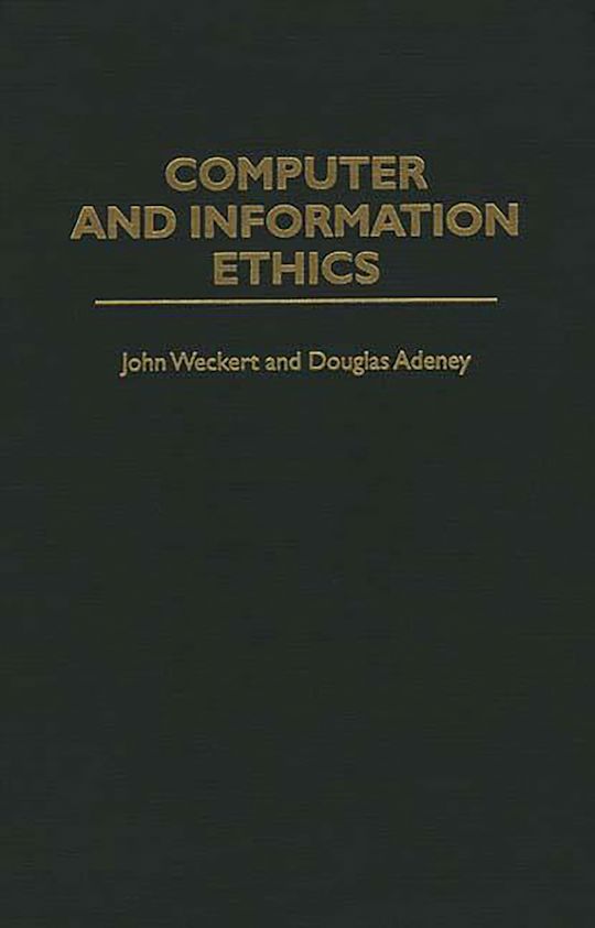Computer and Information Ethics cover