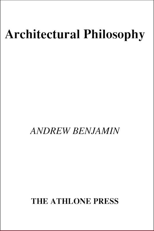 Architectural Philosophy cover
