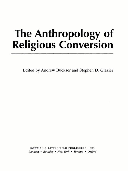 The Anthropology of Religious Conversion cover