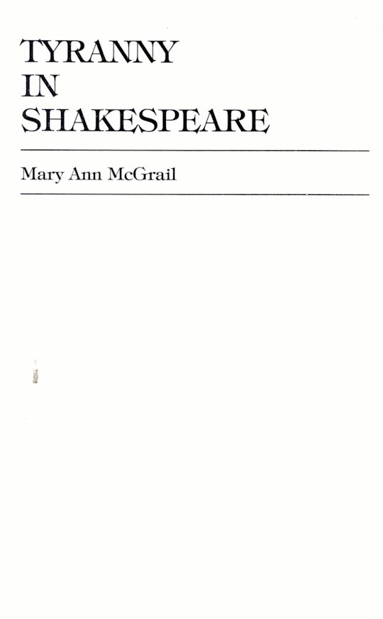 Tyranny in Shakespeare cover