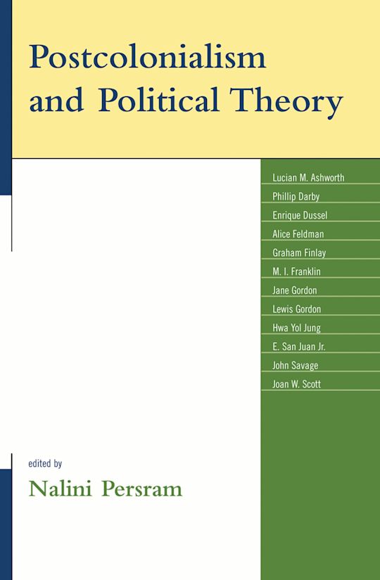 Postcolonialism and Political Theory cover