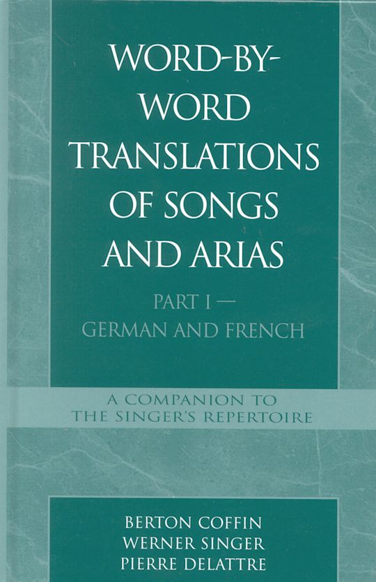 Word-By-Word Translations of Songs and Arias, Part I cover