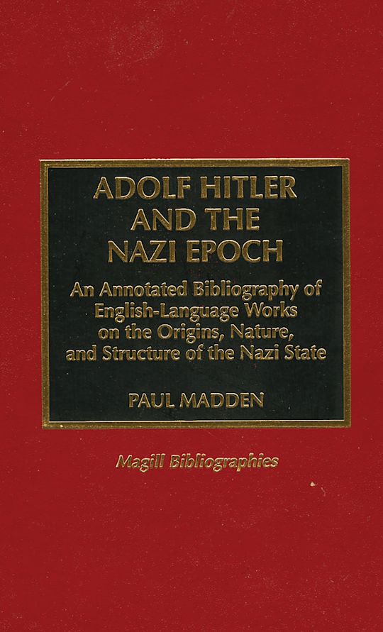 Adolf Hitler and the Nazi Epoch cover