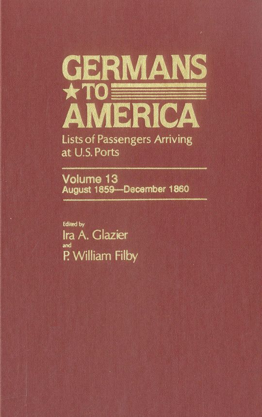 Germans to America, Aug. 1, 1859-Dec. 31, 1860 cover