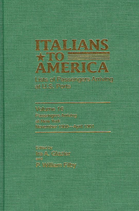 Italians to America, November 1900-April 1901 cover
