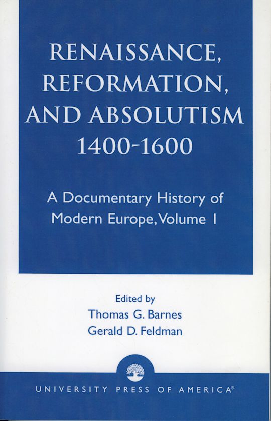 Renaissance, Reformation, and Absolutism 1400-1600 cover