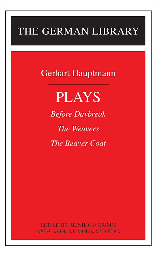 Plays: Gerhart Hauptmann cover