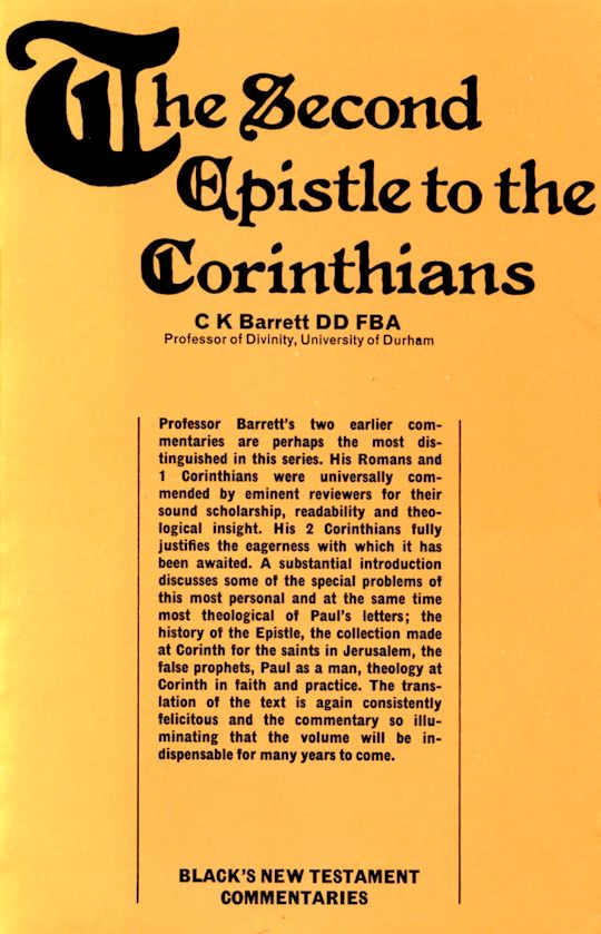 Second Epistle to the Corinthians: : Black's New Testament Second Epistle to the Corinthians: : Black's New Testament