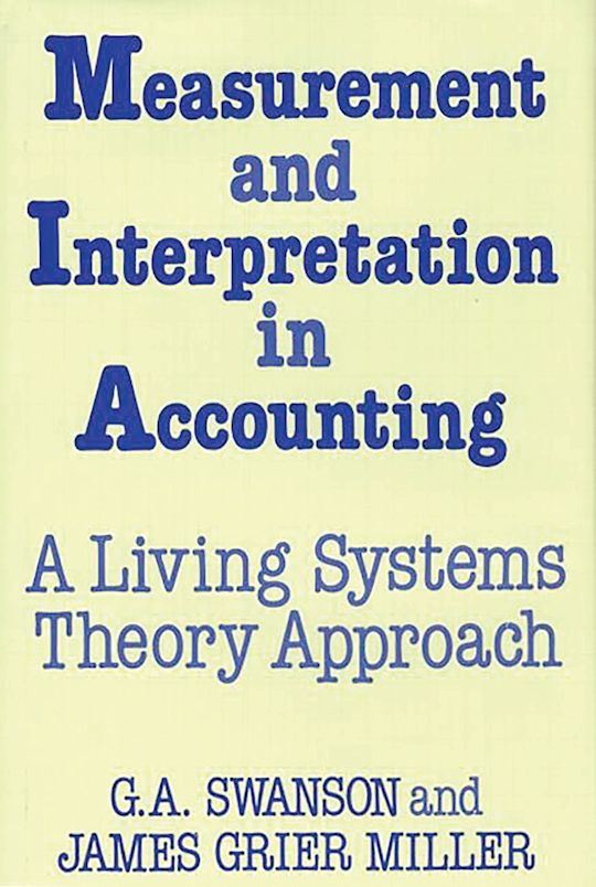 Measurement and Interpretation in Accounting cover