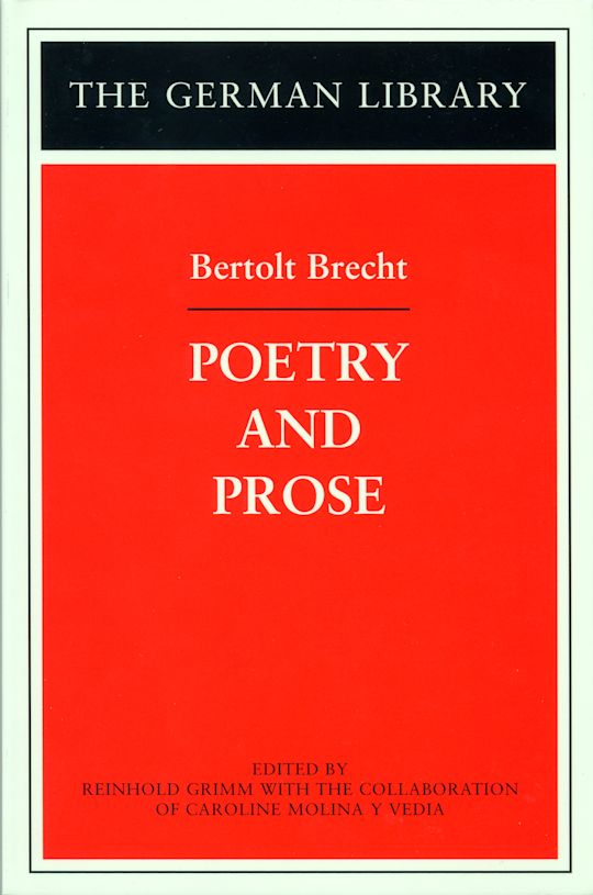 Poetry and Prose: Bertolt Brecht cover