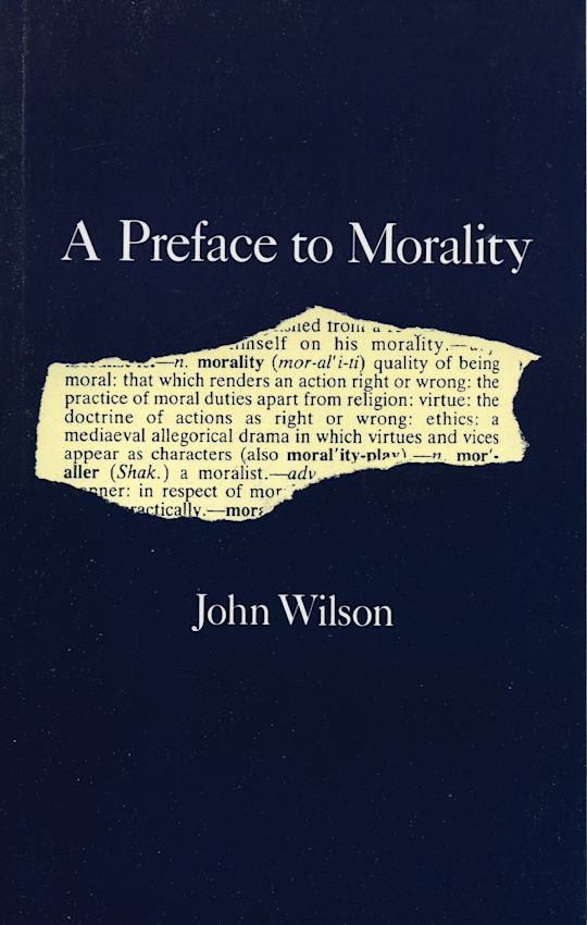 A Preface to Morality cover