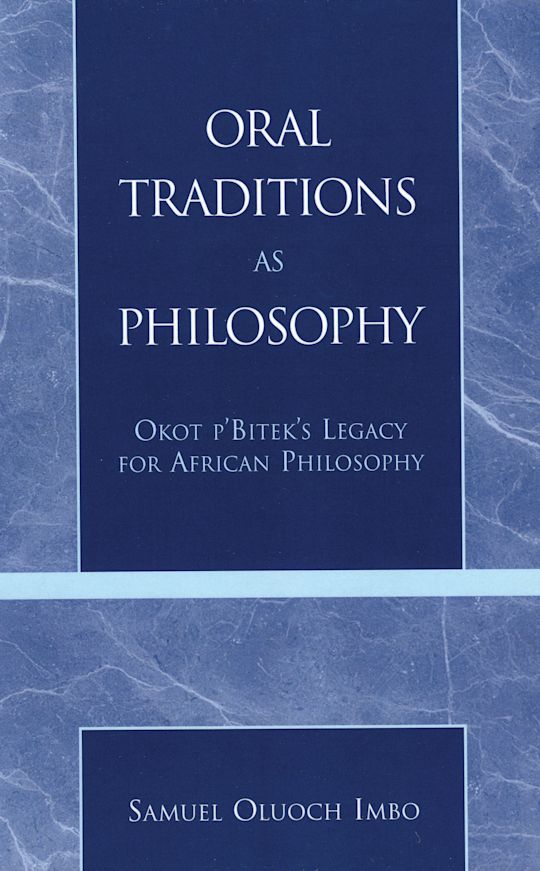 Oral Traditions as Philosophy cover