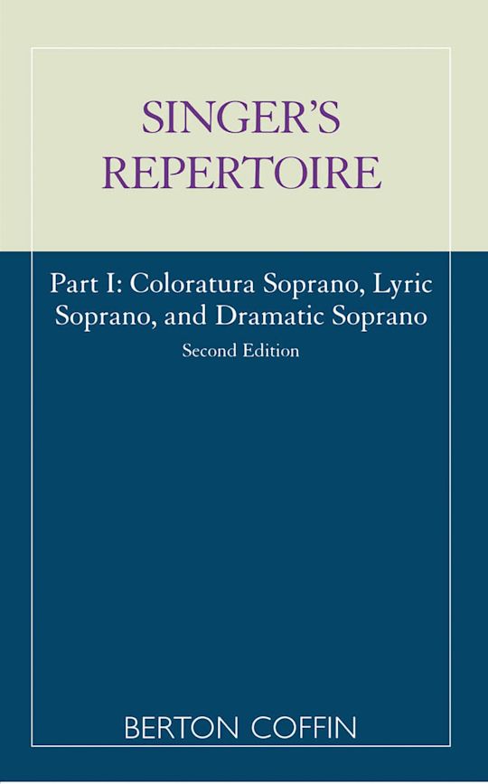 The Singer's Repertoire, Part I cover