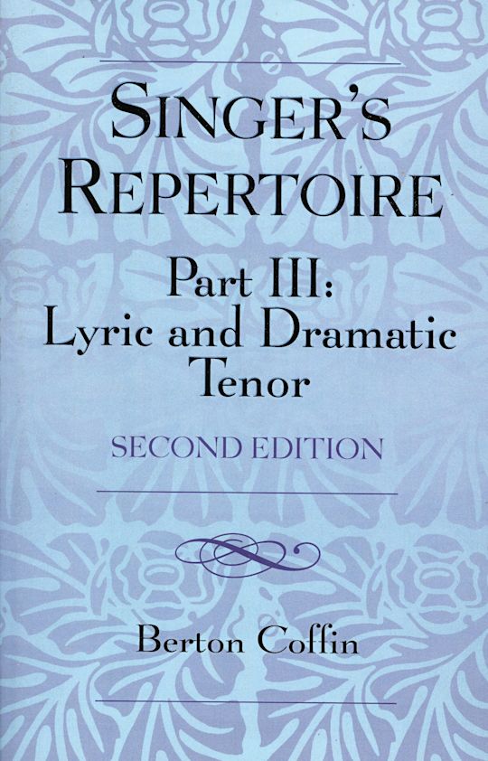 The Singer's Repertoire, Part III cover
