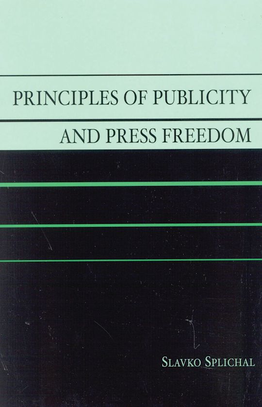 Principles of Publicity and Press Freedom cover