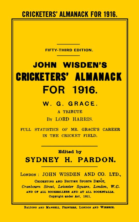 Wisden Cricketers' Almanack 1916 cover