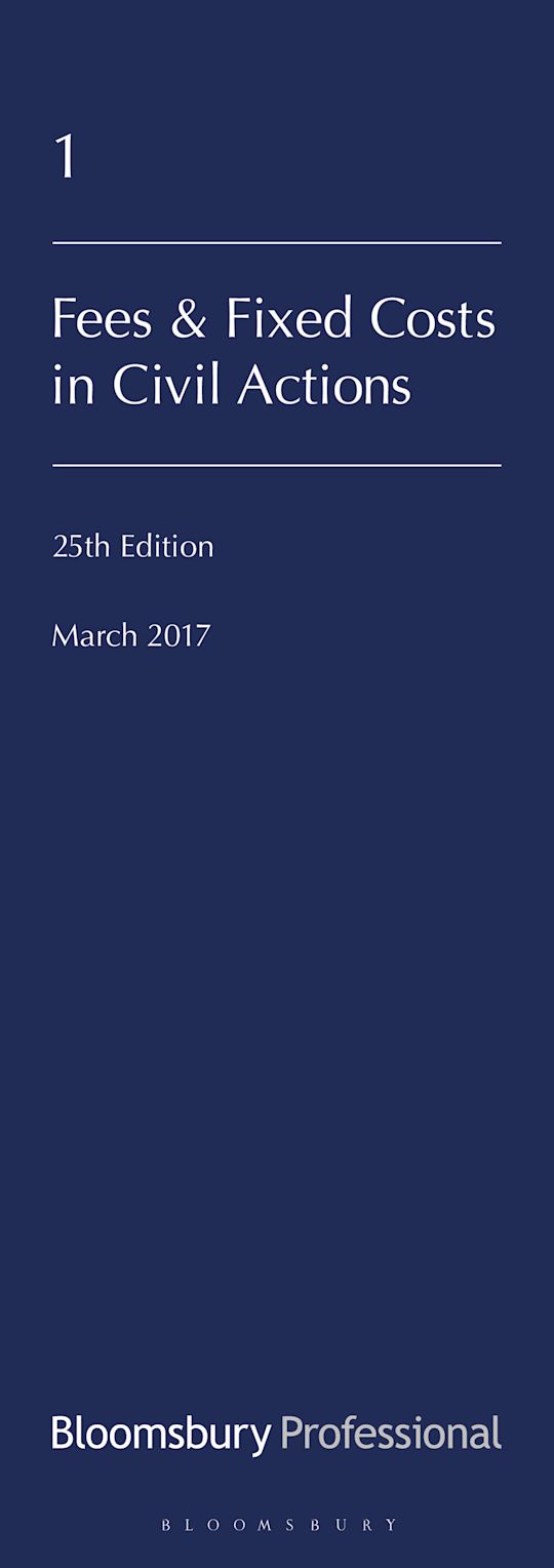 Lawyers' Costs and Fees: Fees and Fixed Costs in Civil Actions cover
