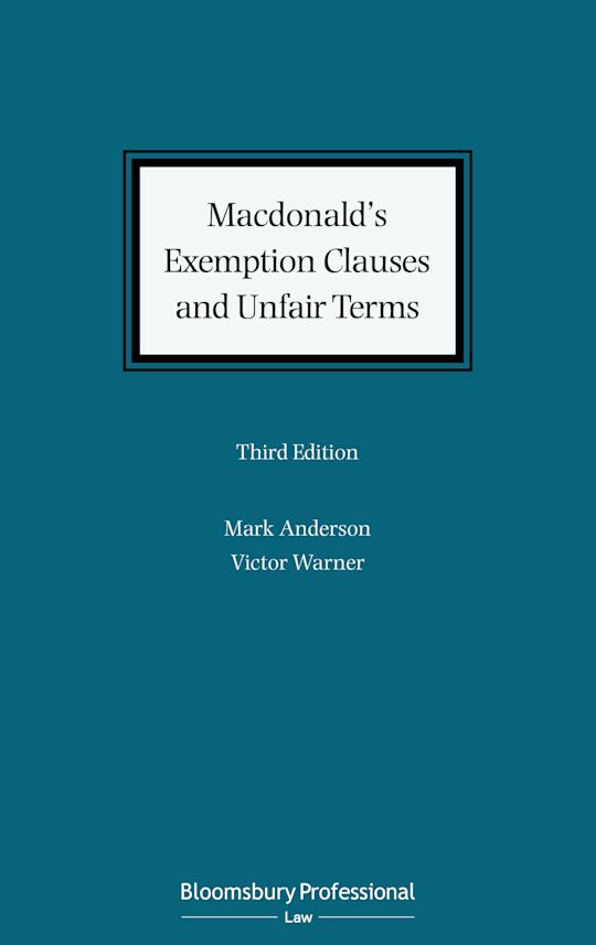 Macdonald's Exemption Clauses and Unfair Terms cover